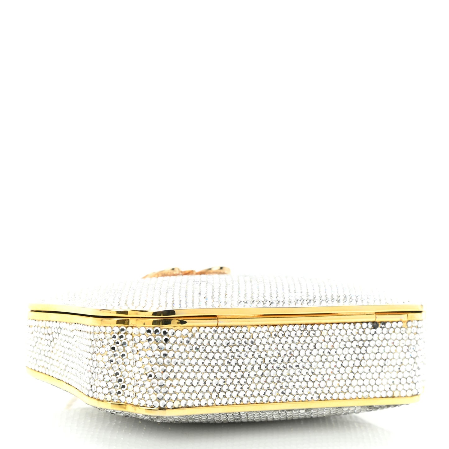 Swarovski Crystal Butterfly Minaudiere Clutch Silver Gold