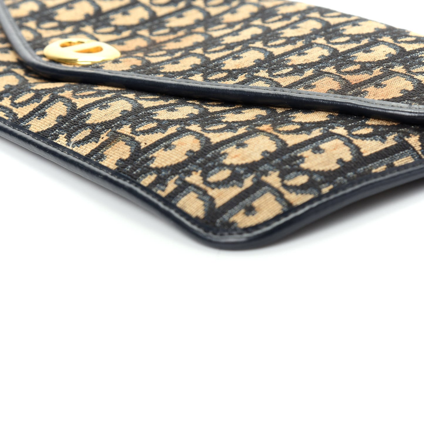 Monogram Envelope Flap Clutch Navy Blue