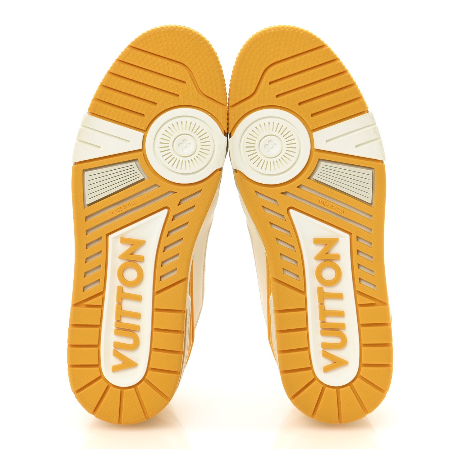 Calfskin LV Trainer Sneakers 38.5 Yellow