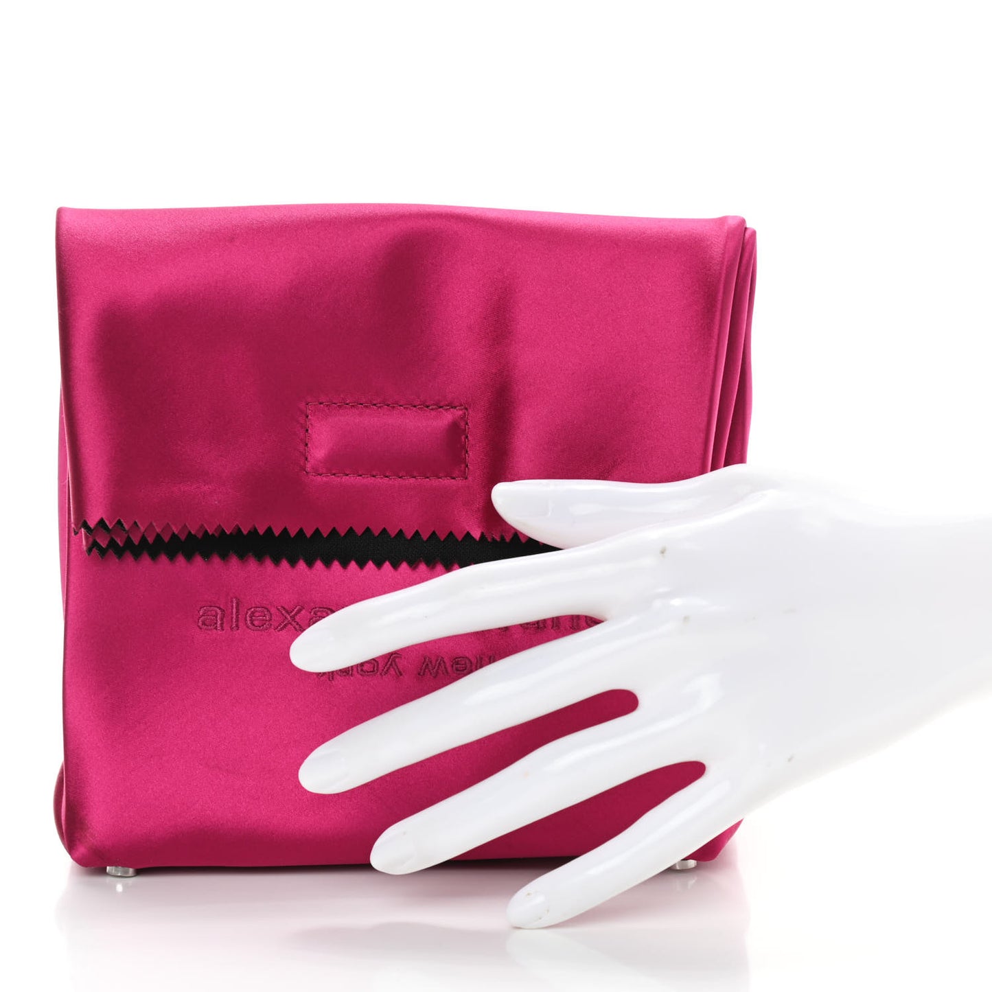Satin Lunch Bag Clutch Hot pink