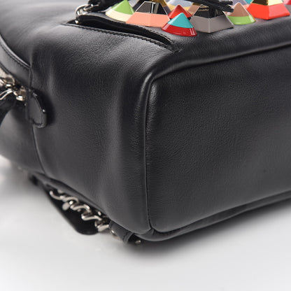 Fendi Vitello Dolce Studded Mini Backpack Black Multicolor 8 of 10