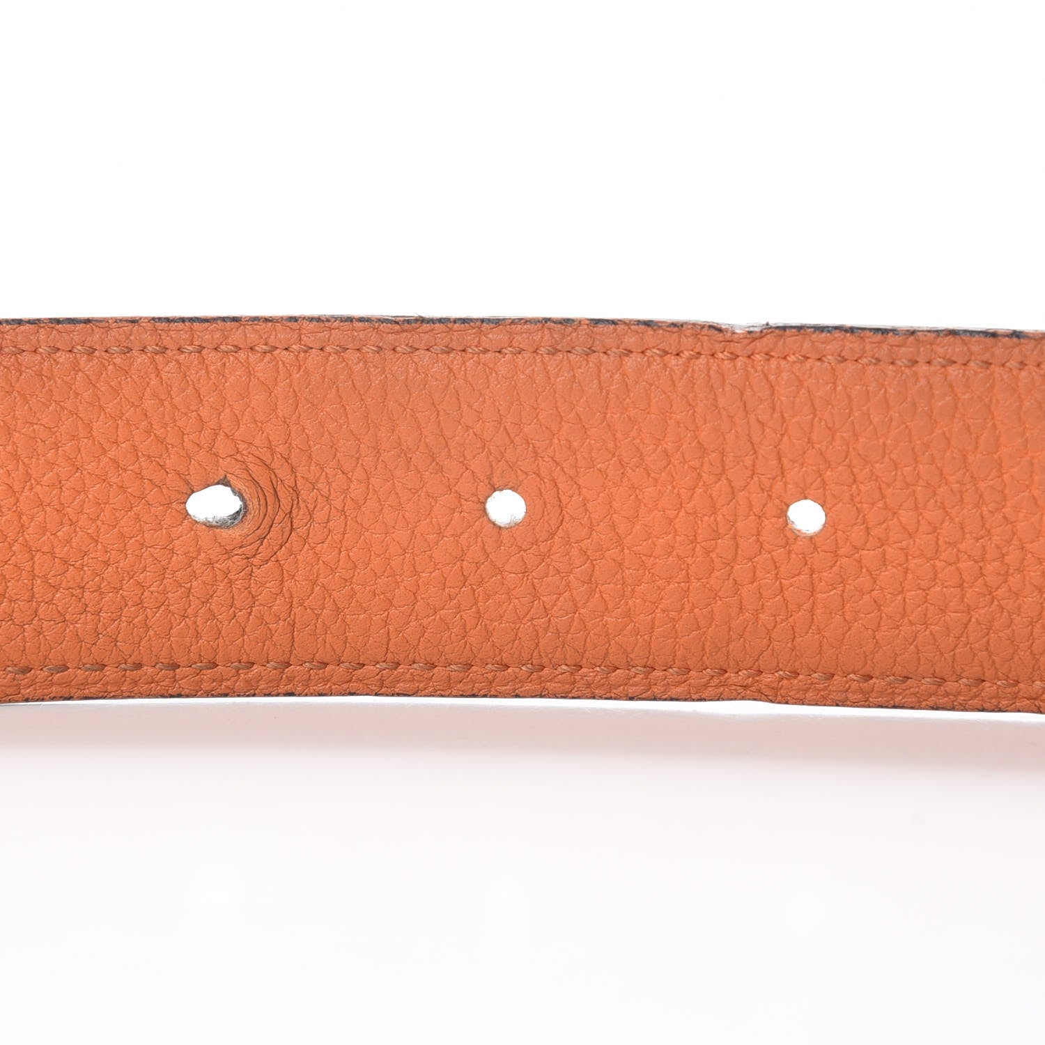 Hermes Box Togo 32mm H Belt 80 Black Orange 5 of 9