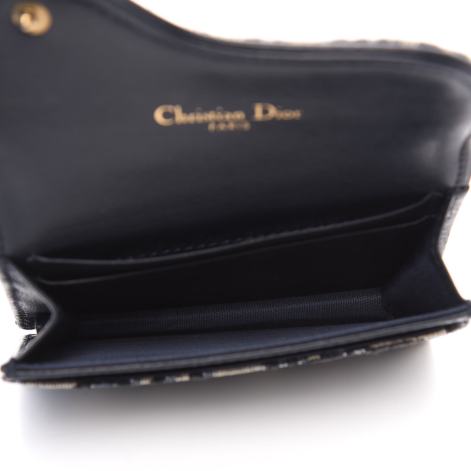 Christian Dior Oblique Saddle Card Holder Blue 4 of 8