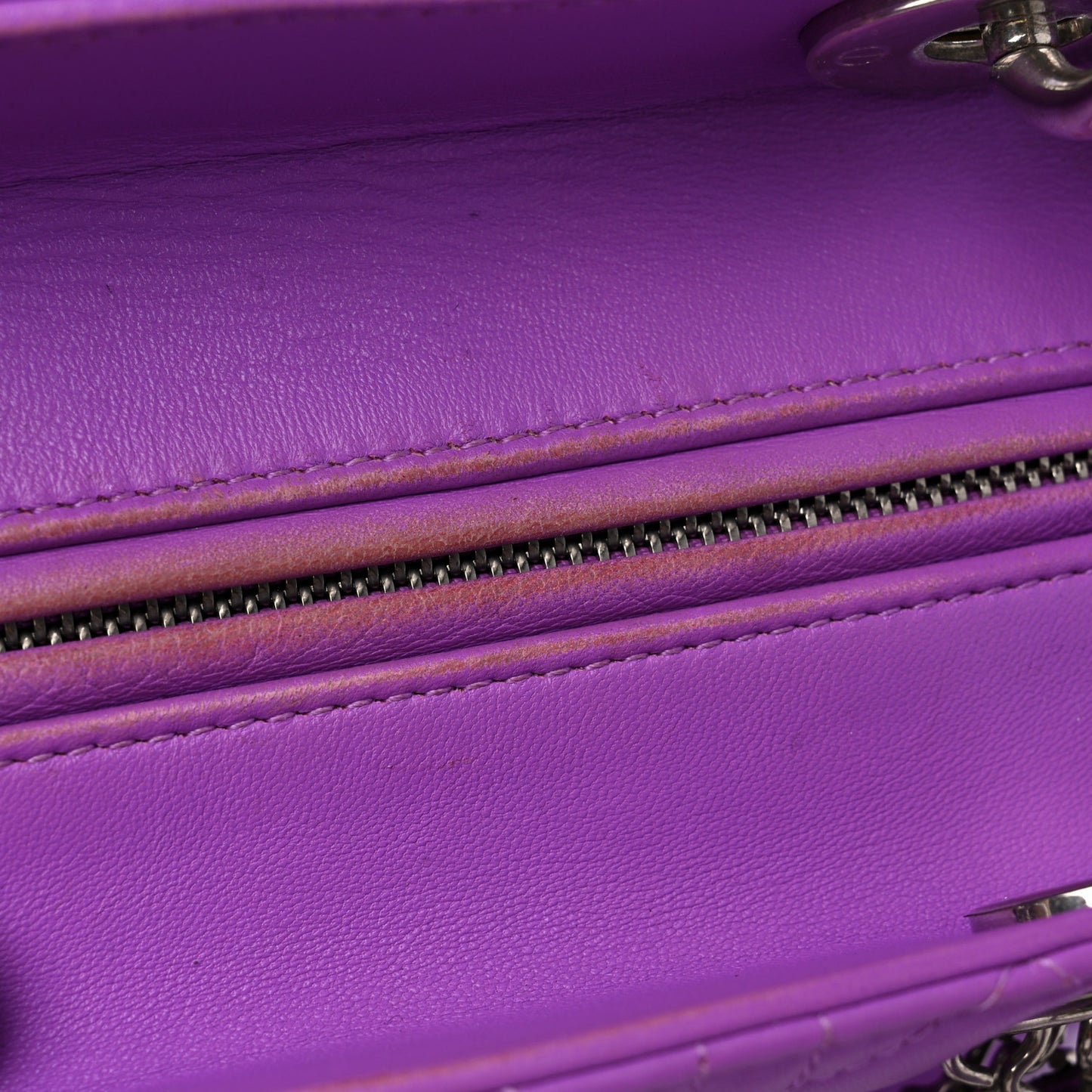 Lambskin Cannage Medium Lady Dior Purple