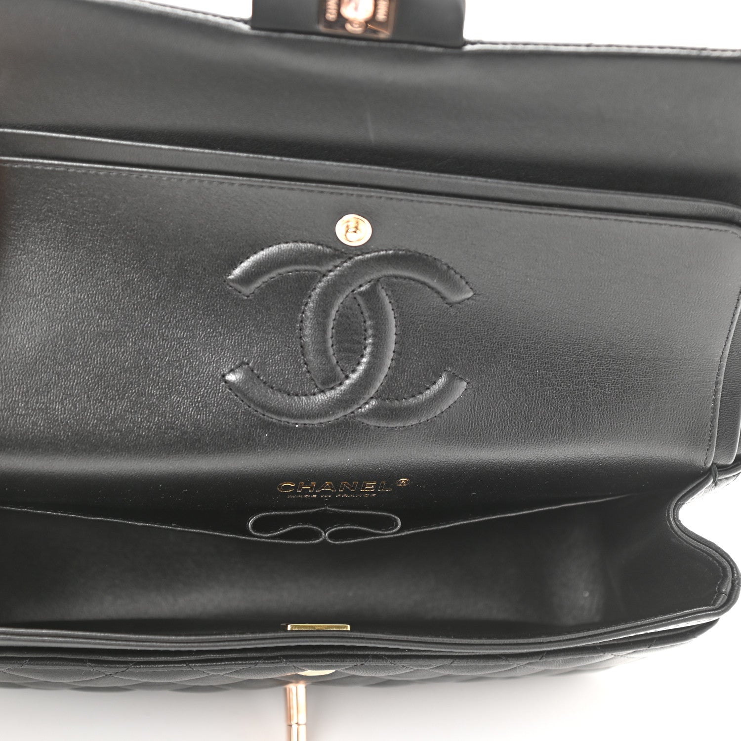 Chanel Lambskin Quilted Medium Double Flap Black 5 of 11