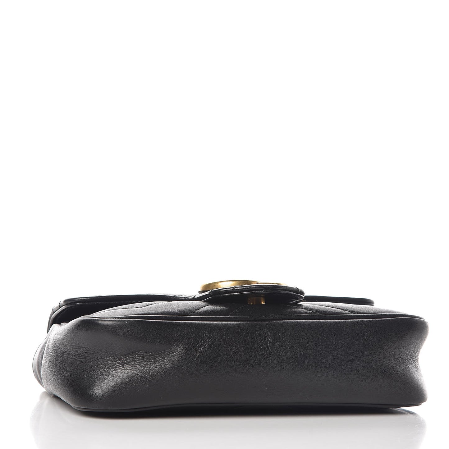 Calfskin Matelasse Super Mini GG Marmont Shoulder Bag Black
