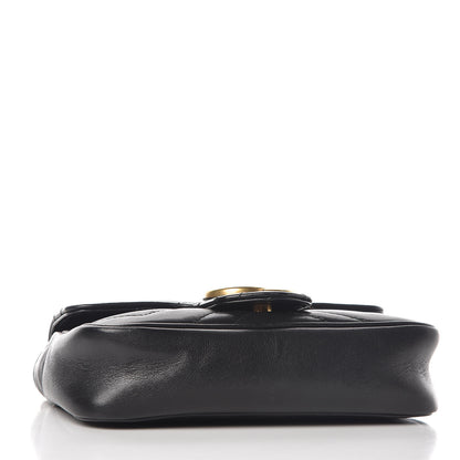 Gucci Calfskin Matelasse Super Mini GG Marmont Shoulder Bag Black 4 of 13