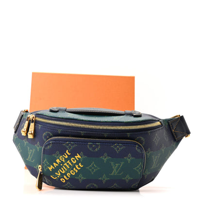 Louis Vuitton Monogram Heritage Rush Bumbag Blue Stripes 10 of 10