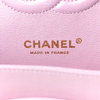 Chanel Iridescent Calfskin Quilted Medium Double Flap Light Pink 6 of 11