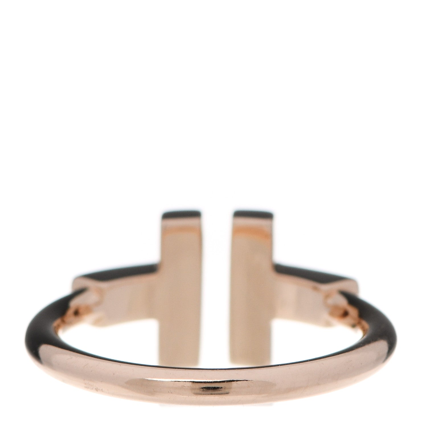 Tiffany 18K Rose Gold Diamond Mother of Pearl T Wire Ring 49 5 3 of 5