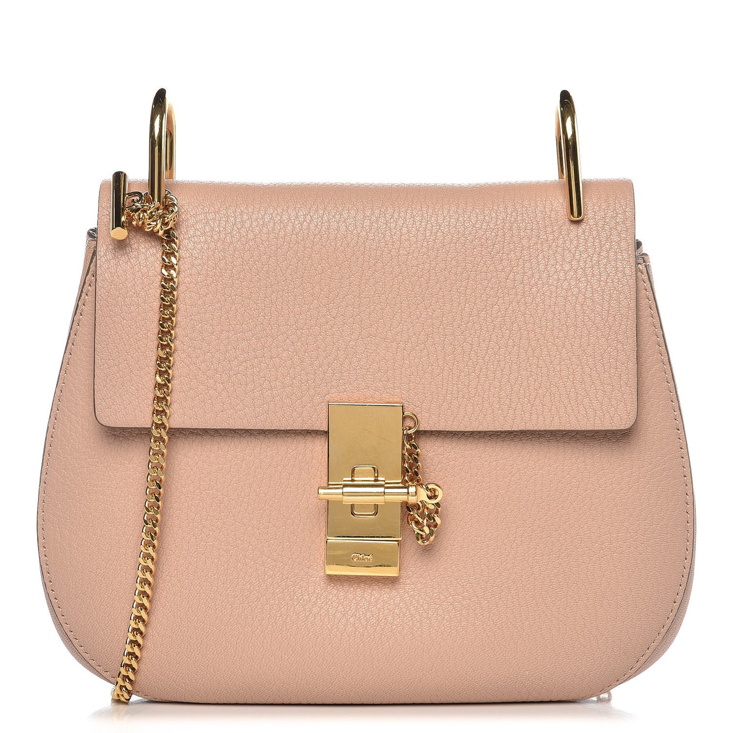 Grained Lambskin Drew Shoulder Bag Cement Pink