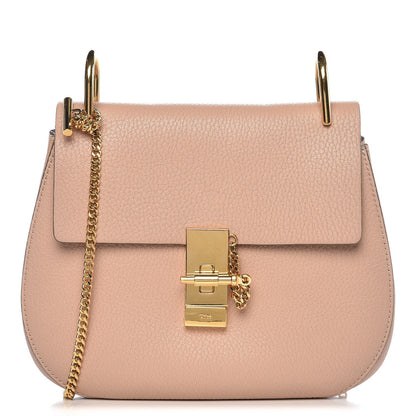 Chloe Grained Lambskin Drew Shoulder Bag Cement Pink 1 of 6