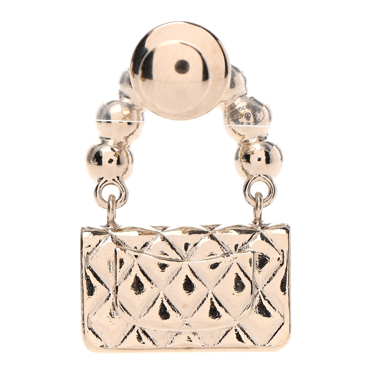 Chanel Pearl Quilted Flap Brooch Gold 3 of 5