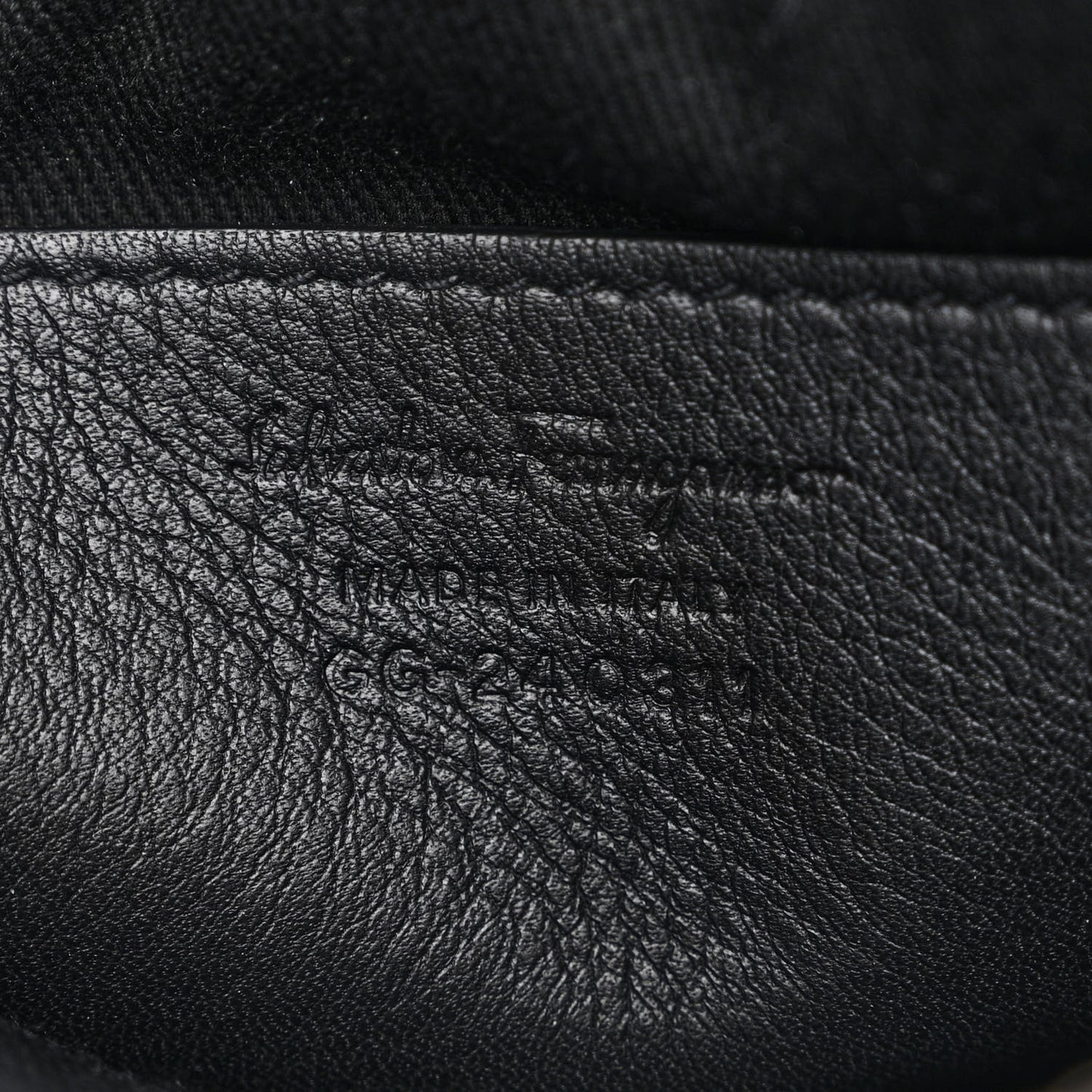 Calfskin Gancini Embossed Travel Pouch Black