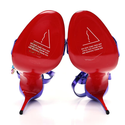 Christian Louboutin Metallic Patent Crystal Goldie Joli 100 Sandals 39.5 Elektra 6 of 10