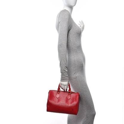 Louis Vuitton Epi Speedy 25 Castillan Red 2 of 12
