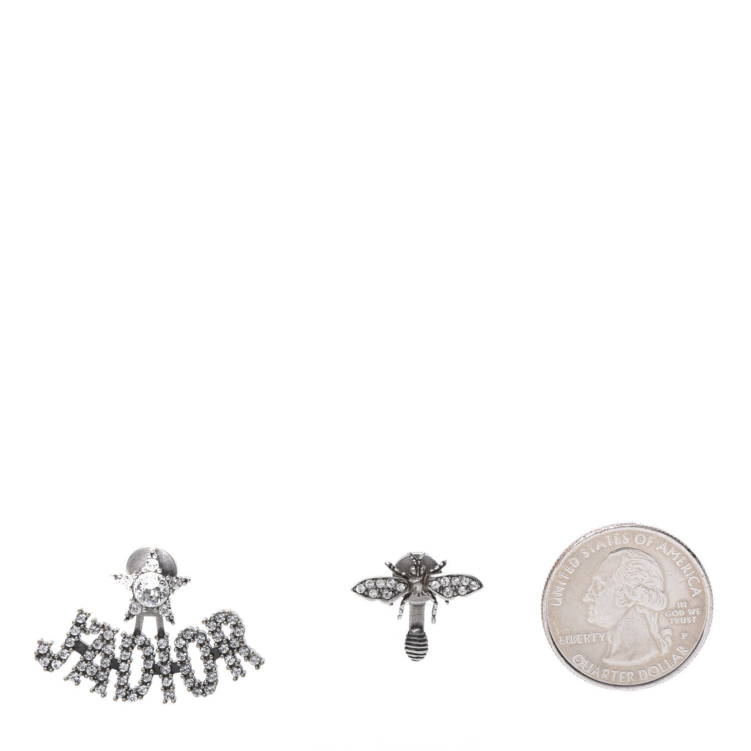 Christian Dior Palladium Crystal J'adior Earrings 2 of 5
