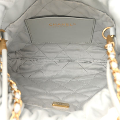 Chanel Shiny Calfskin Quilted Mini Chanel 22 Light Blue 5 of 10