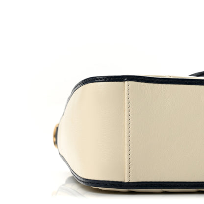 Gucci Vintage Effect Calfskin Matelasse Diagonal Mini Torchon GG Marmont Top Handle Shoulder Bag Mystic White Blue Agata 9 of 13