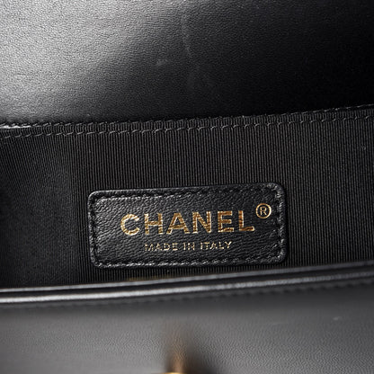 Chanel Velvet Chevron Quilted Small Boy Flap Black 6 of 8