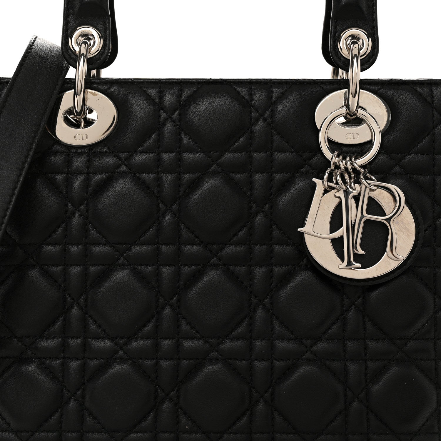 Christian Dior Lambskin Cannage Medium Lady Dior Black 8 of 10