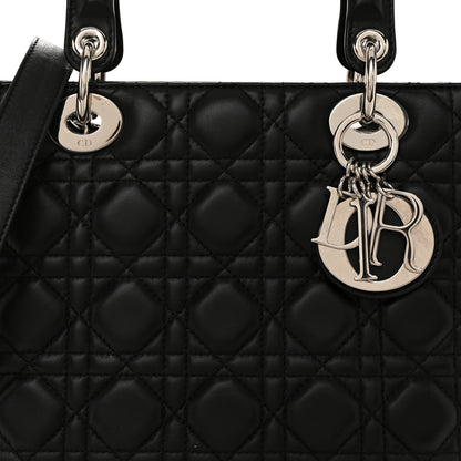 Christian Dior Lambskin Cannage Medium Lady Dior Black 8 of 10