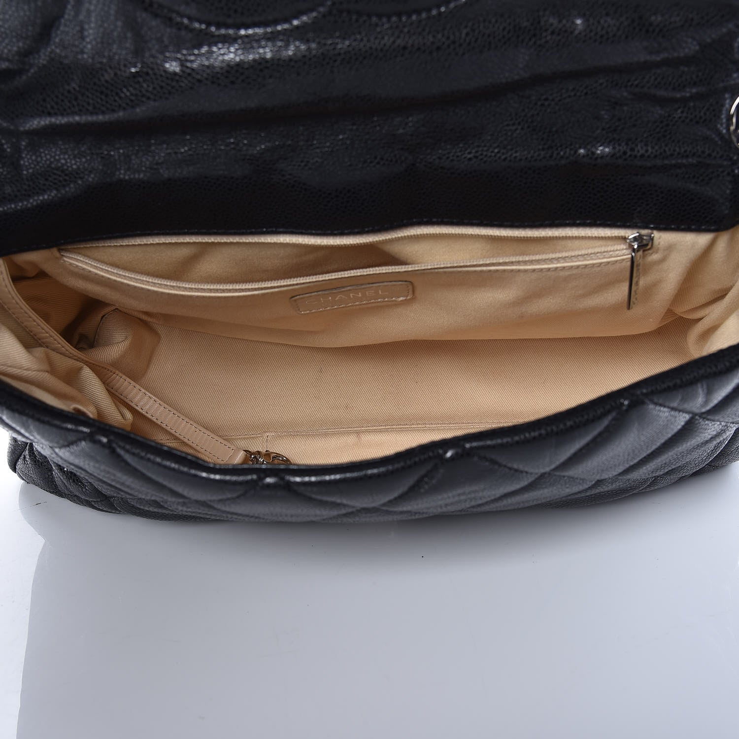 Chanel Glazed Caviar Medium Nature Flap Bag Black 6 of 16