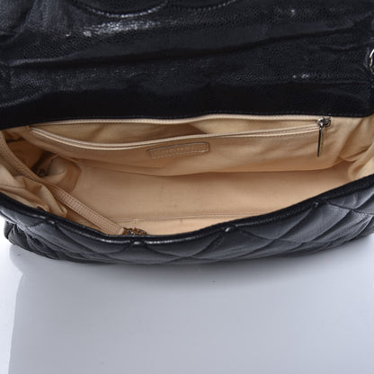 Chanel Glazed Caviar Medium Nature Flap Bag Black 6 of 16