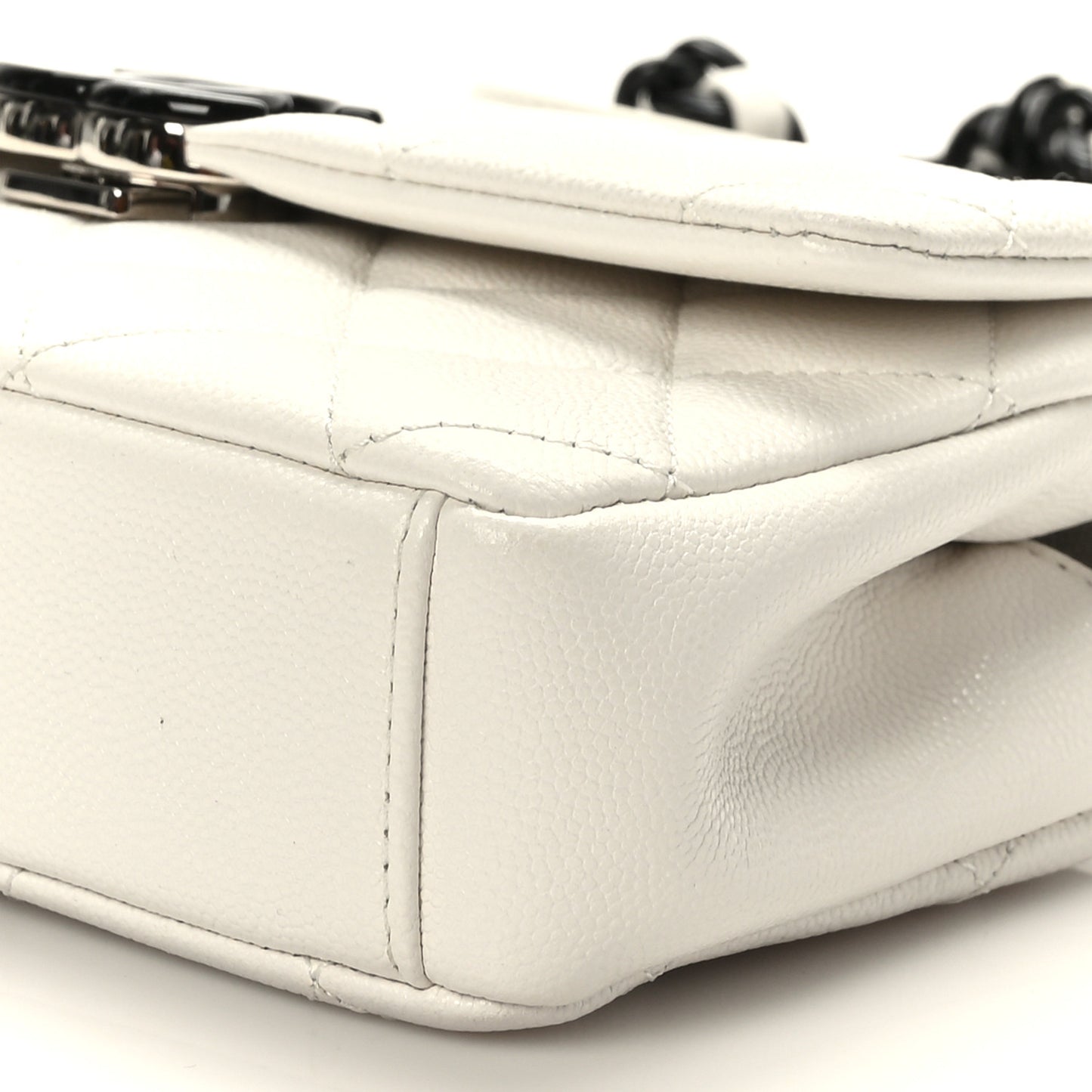 Caviar Quilted My Everything Small Flap White Black