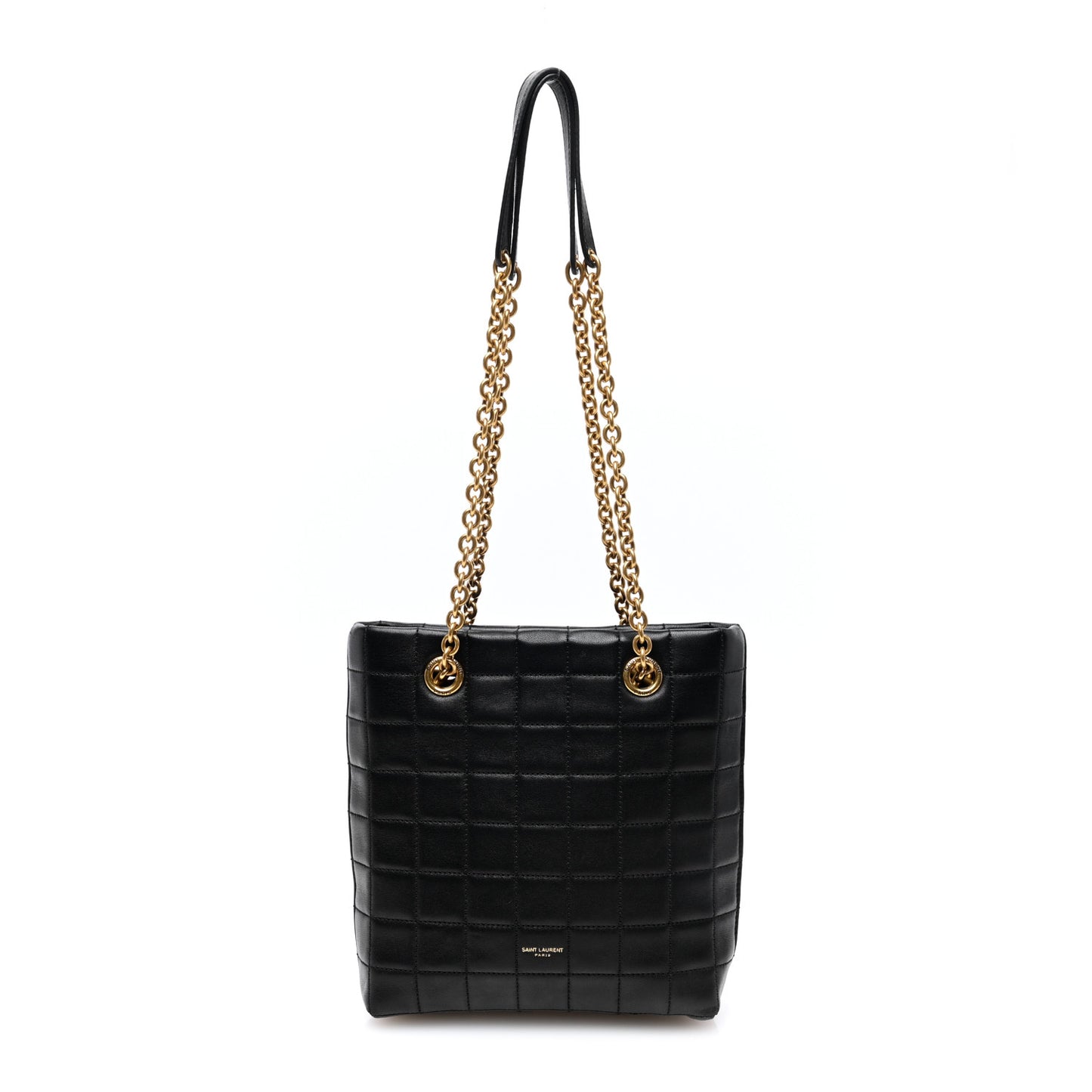 Lambskin Carre Quilted Mini Shopping Bag Black