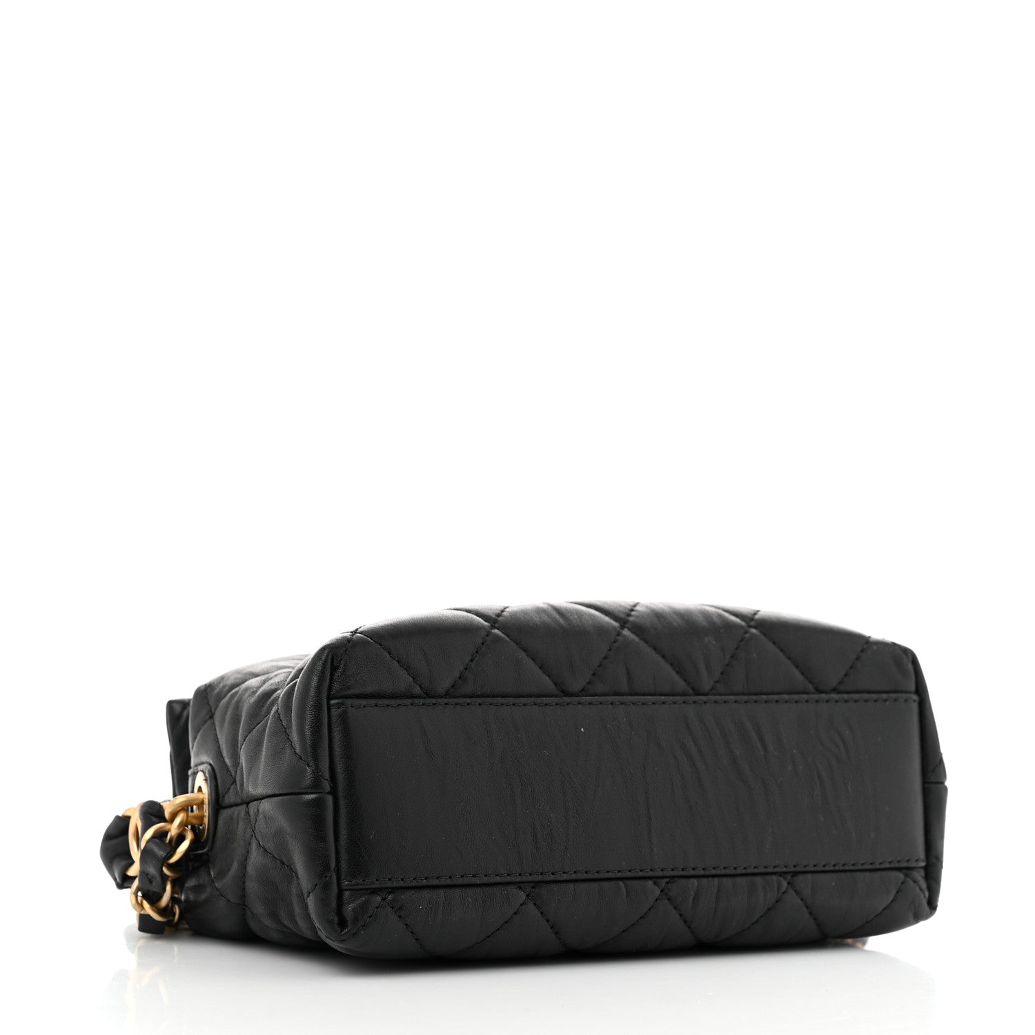 Chanel Crumpled Lambskin Quilted Small CC Links Shoulder Bag Black 4 of 13