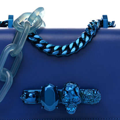 Alexander McQueen Calfskin Mini Jeweled Knuckle Satchel Royal Blue 6 of 8