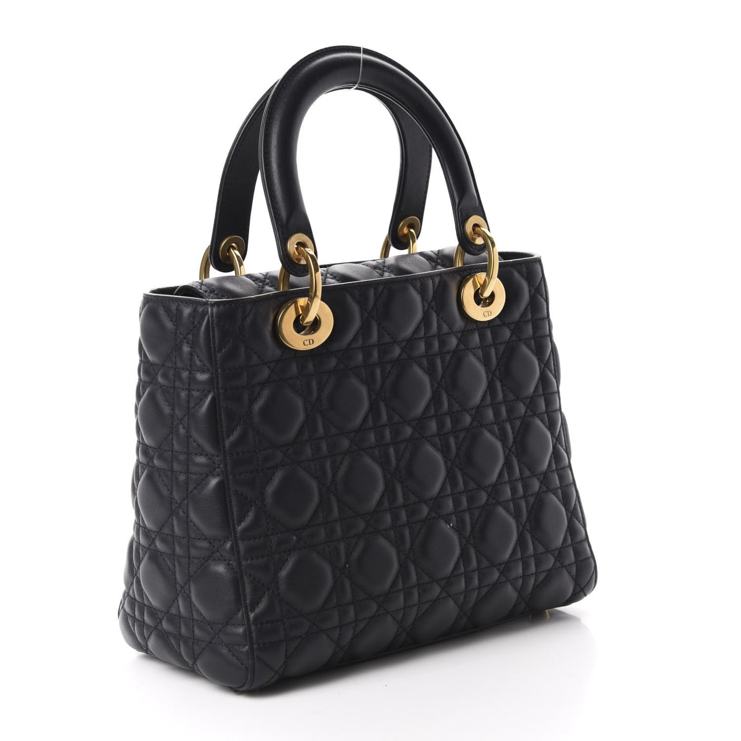Lambskin Cannage Medium Lady Dior Navy Blue