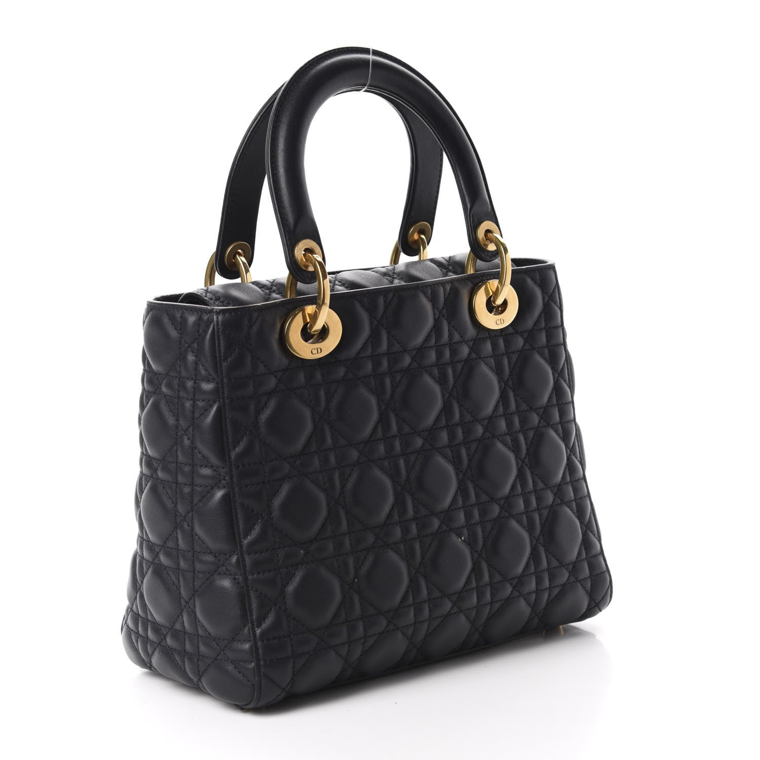Christian Dior Lambskin Cannage Medium Lady Dior Navy Blue 3 of 12
