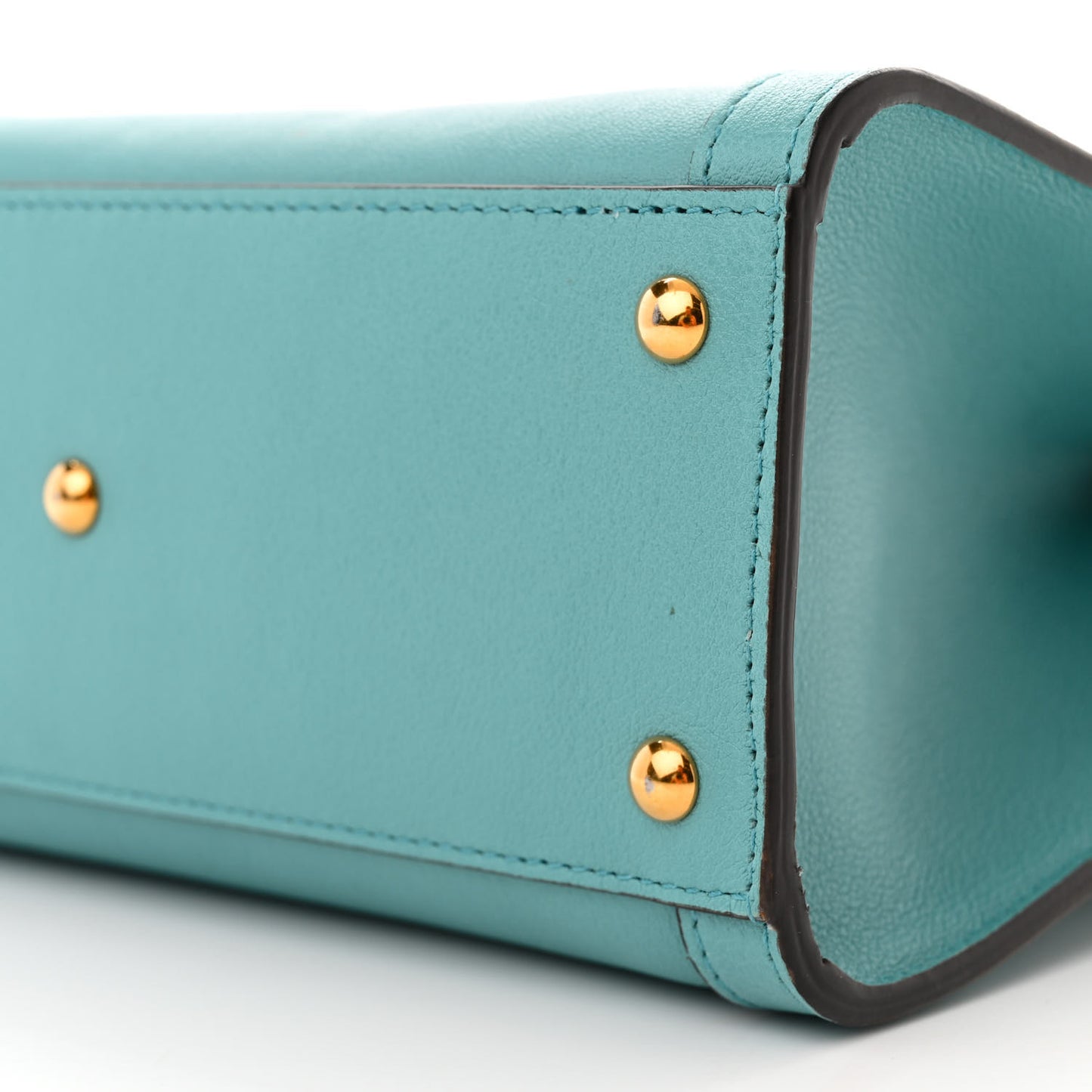 Wonka Grain Calfskin Mini Diana Tote Bag Dusty Azure Orange Fluo