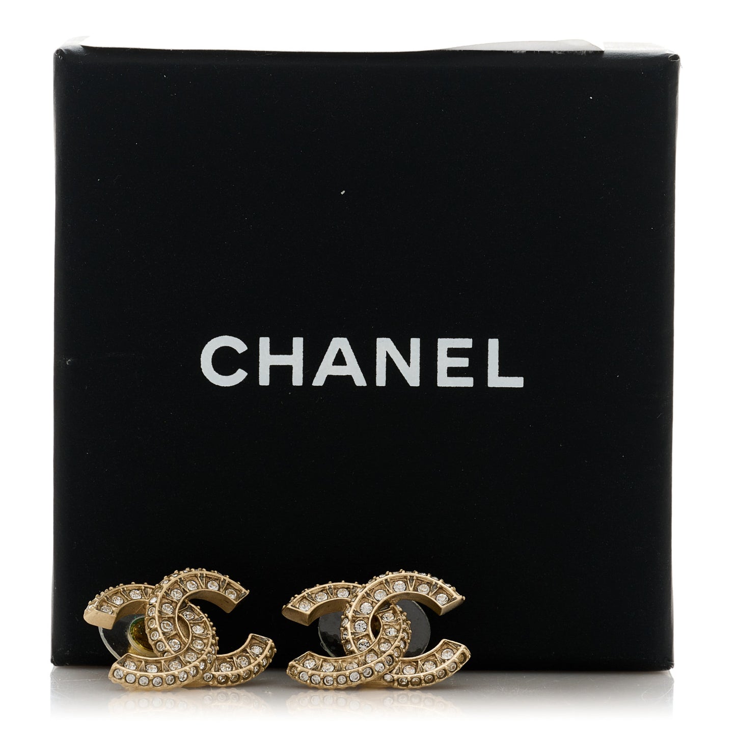 Crystal Timeless CC Earrings Light Gold