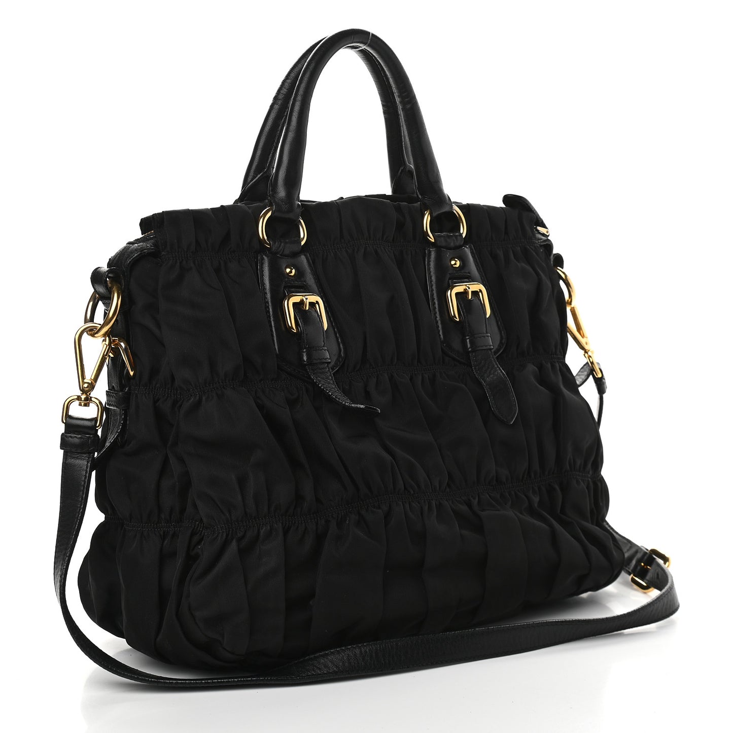 Tessuto Nylon Gaufre Tote Black