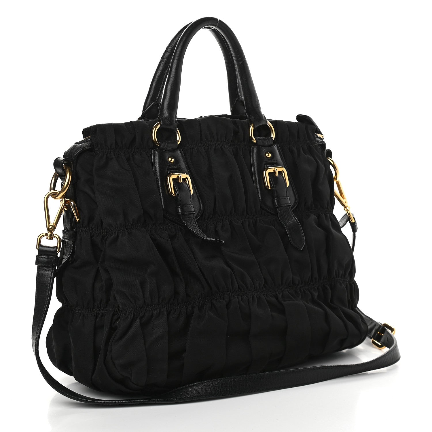 Prada Tessuto Nylon Gaufre Tote Black 2 of 10