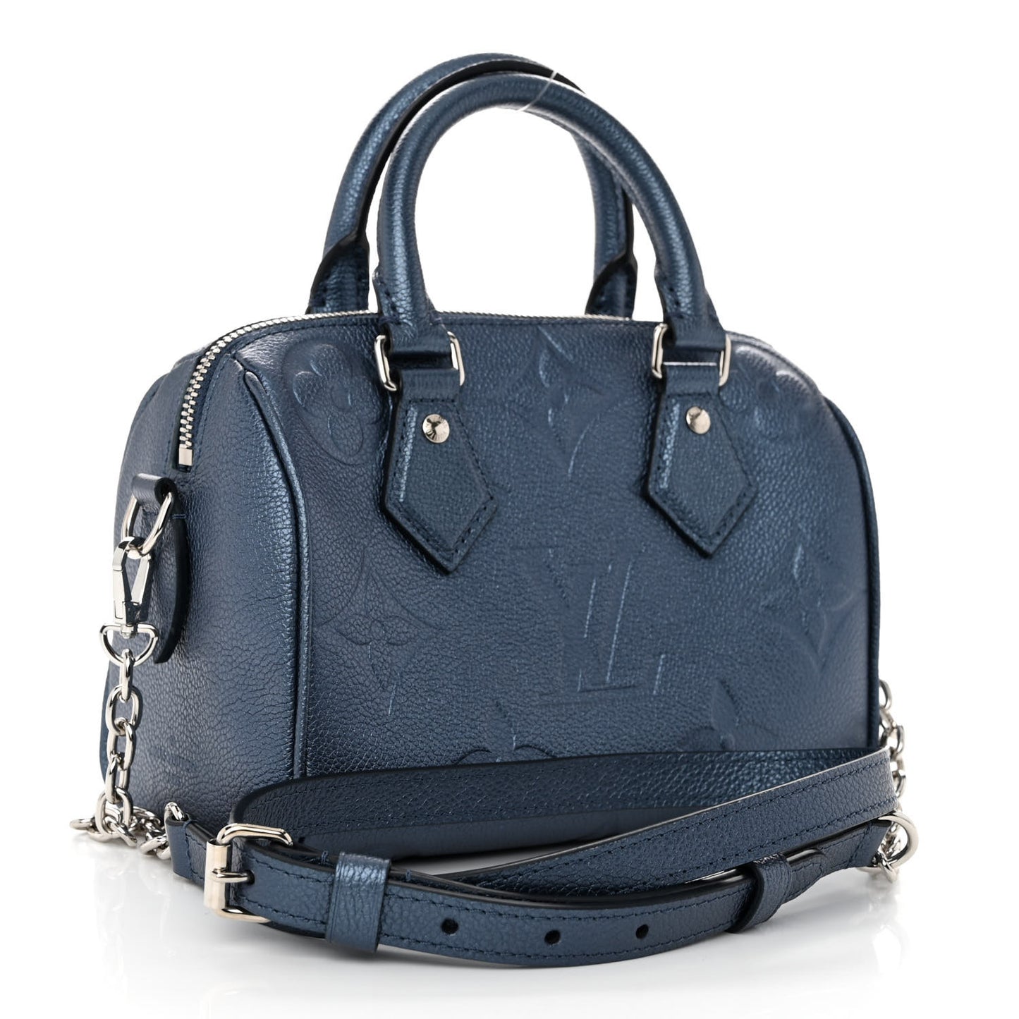 Metallic Empreinte Monogram Giant Speedy Bandouliere 20 Navy Nacre
