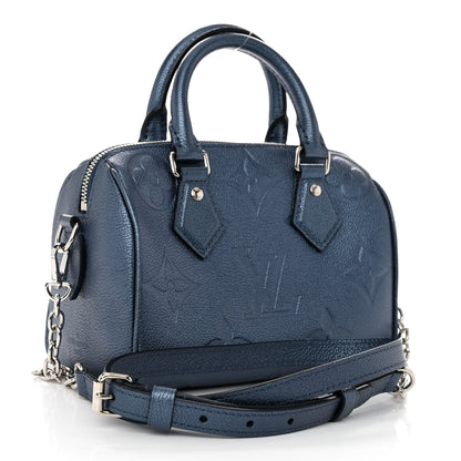 Louis Vuitton Metallic Empreinte Monogram Giant Speedy Bandouliere 20 Navy Nacre 3 of 9