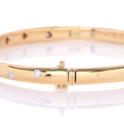 Tiffany 18K Yellow Gold Platinum Diamond 4.5mm Etoile Bangle Bracelet 5 of 7