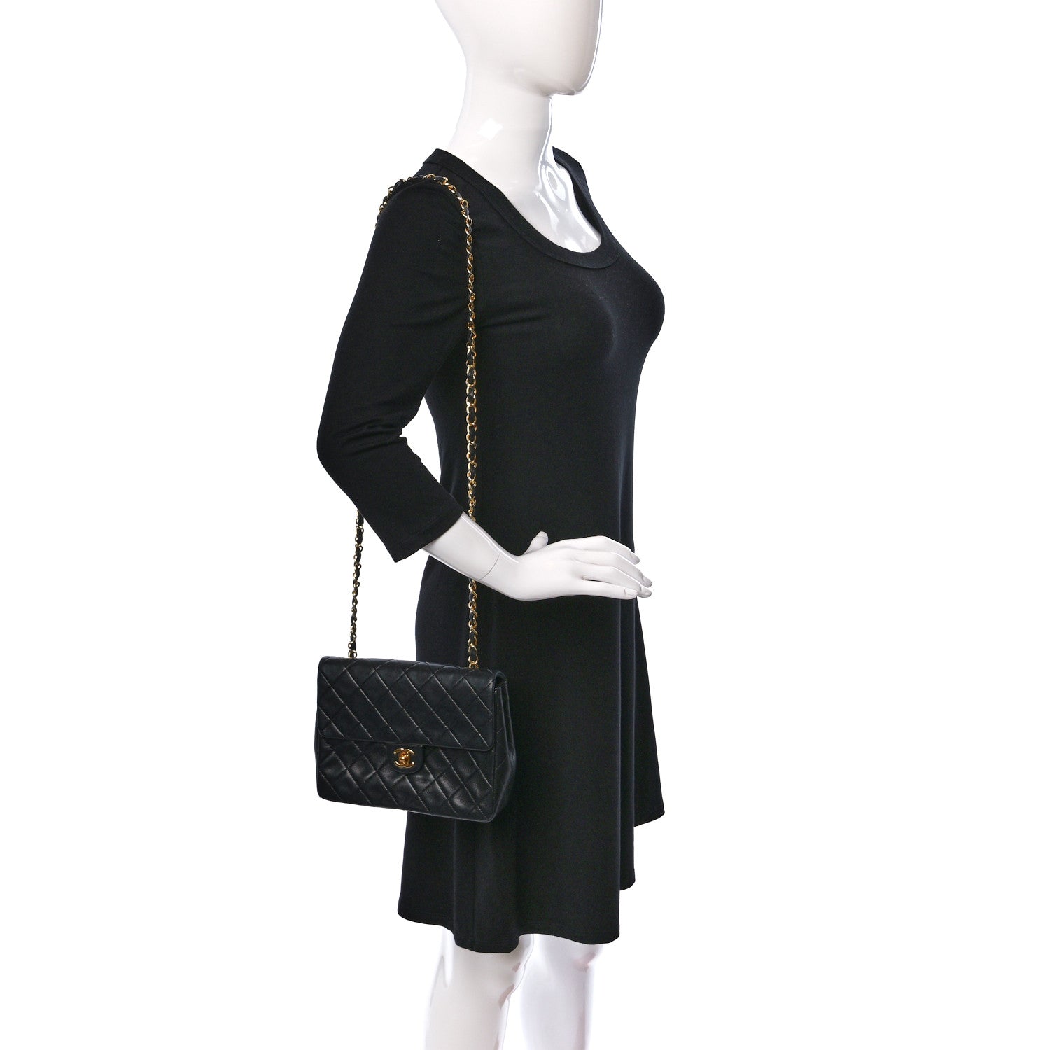 Chanel Lambskin Quilted Mini Square Flap Black 2 of 9