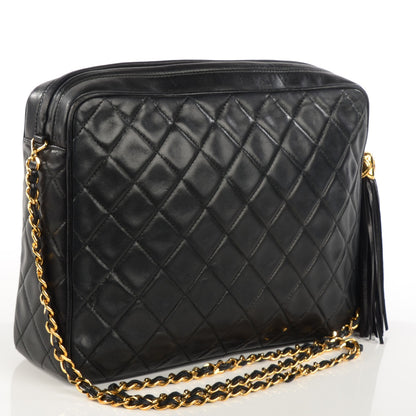 Chanel Lambskin Quilted Tassel Camera Case Black 3 of 8