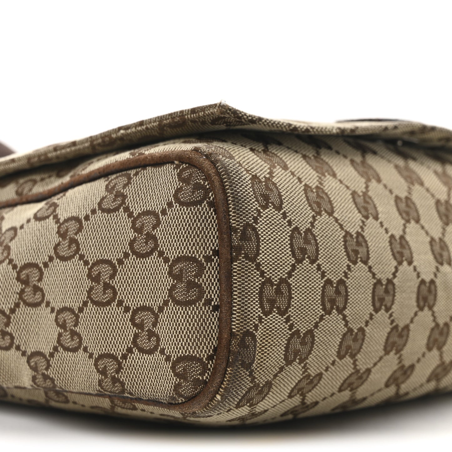 Monogram Small Flap Messenger Bag Beige Dark Brown