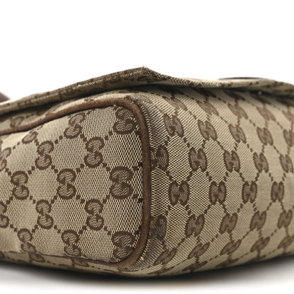 Gucci Monogram Small Flap Messenger Bag Beige Dark Brown 9 of 10