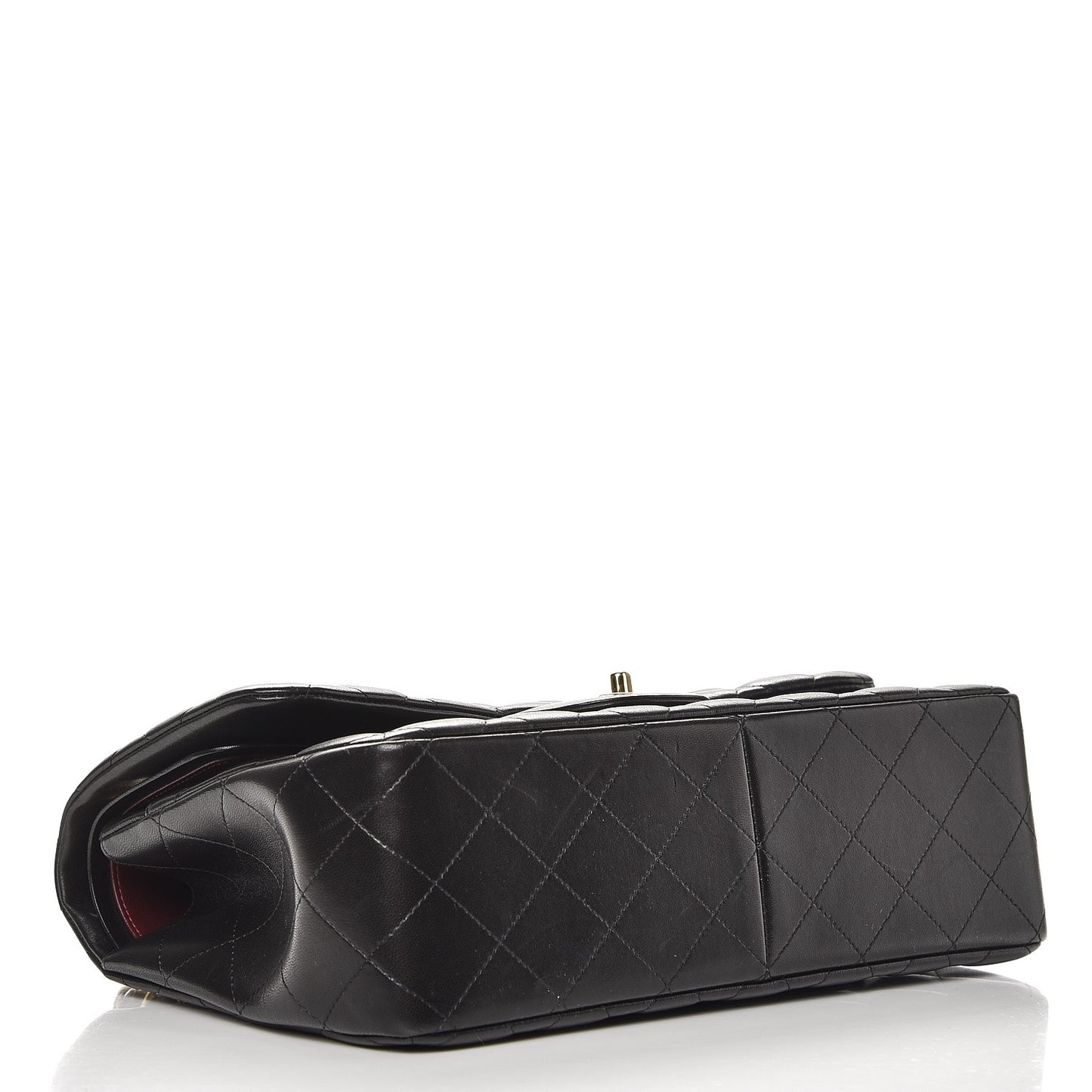 Lambskin Quilted Jumbo Double Flap Black