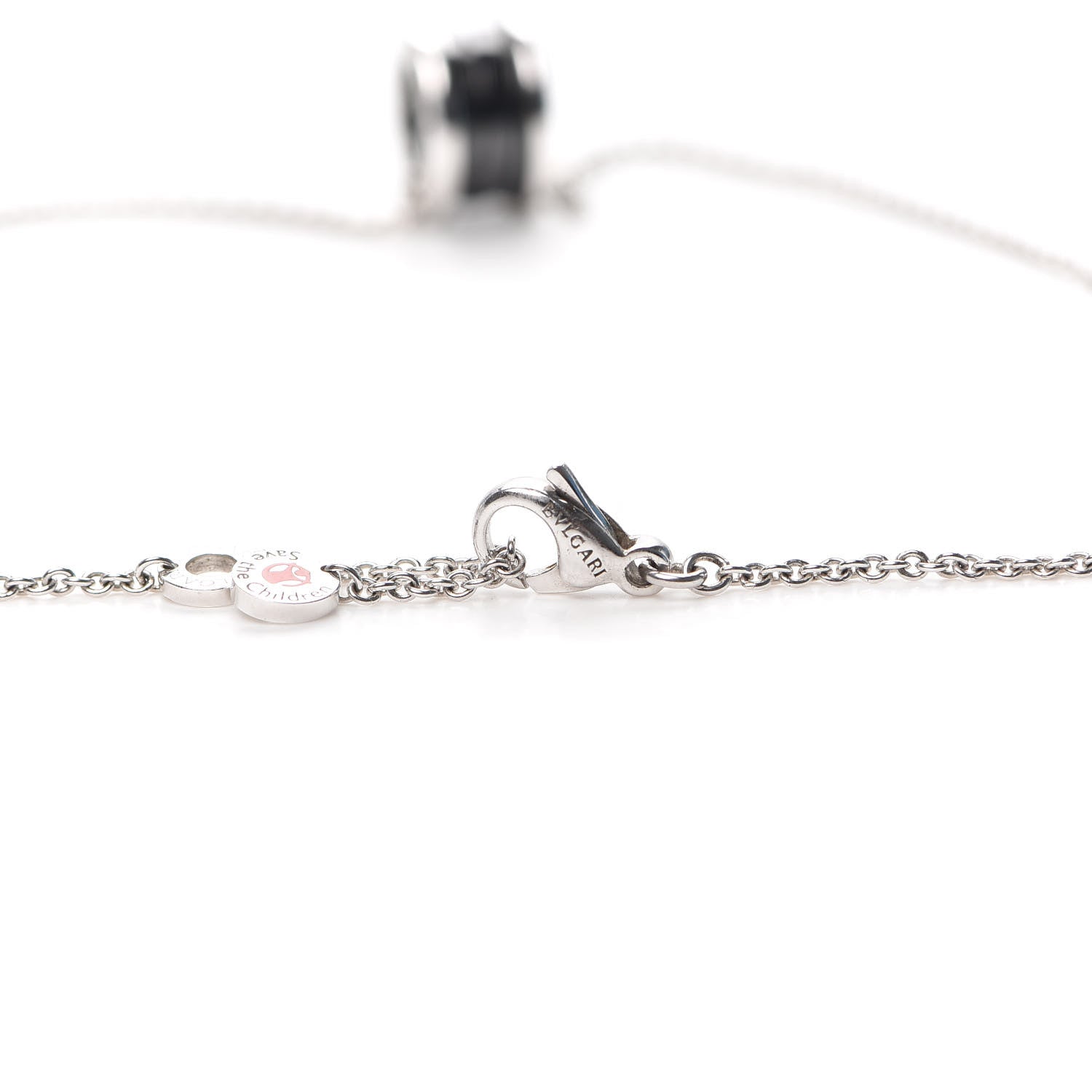 Bulgari Sterling Silver Ceramic Save The Children Pendant Necklace 5 of 7