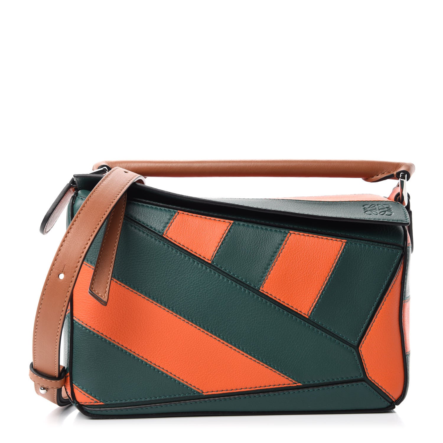 Loewe Calfskin Rugby Small Puzzle Bag Orange Multi 1 of 9