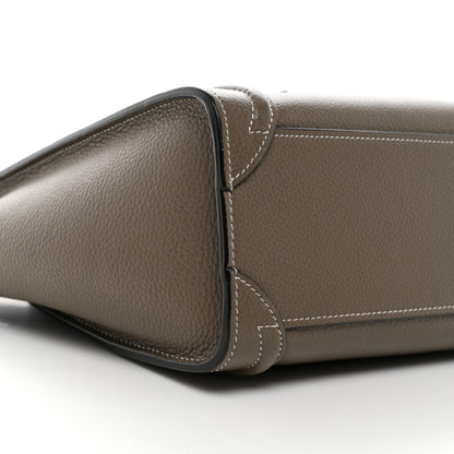 Celine Drummed Calfskin Nano Luggage Souris 9 of 13