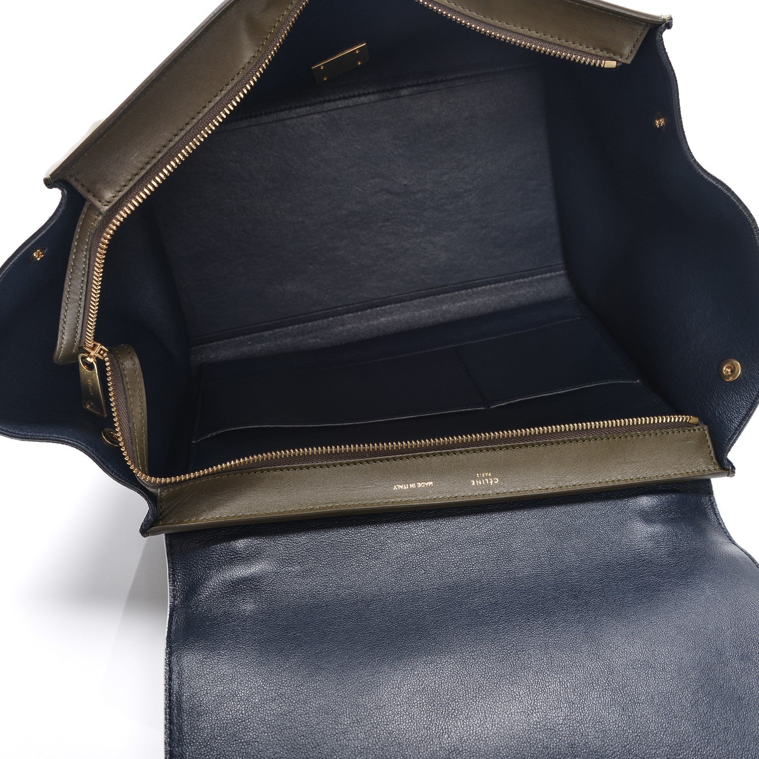 Celine Velluto Calfskin Suede Medium Tri-Color Trapeze 5 of 8